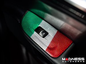 Alfa Romeo Giulia Door Trim - Window Switch Trim Kit - Carbon Fiber - Italian Theme - Feroce Carbon
